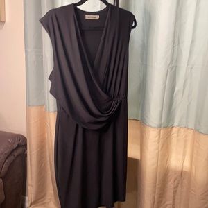 Black dress with swoop front